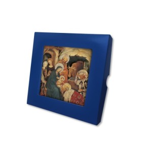 Piastrella con Adorazione dei Magi di Gentile da Fabriano 10 x 10 cm in scatola regalo -Formato 10 x 10 x 1.8 Cm