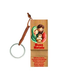 Portachiavi e stand smartphone f.to 3 x 8 cm Sacra Famiglia -Formato 17 x 8.5 x 2 Cm
