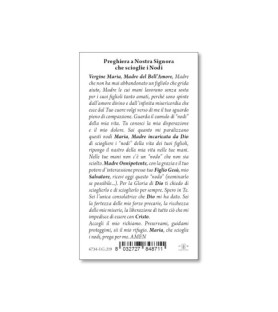 Pacchetto da 100 copie di: Santino Madonna dei Nodi con preghiera e finiture in oro - FORMATO Cm 6 X 10,5