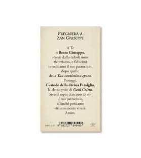 Confezione da 50 pezzi di: Santino in carta acquerello di San Giuseppe - FORMATO Cm 6,5 X 11