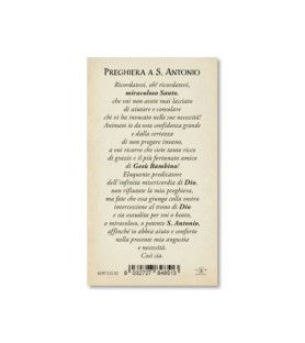 Confezione da 50 pezzi di: Santino in carta acquerello di Sant'Antonio - FORMATO Cm 6,5 X 11