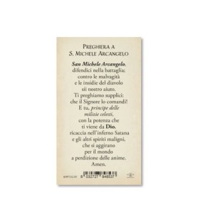 Confezione da 50 pezzi di: Santino in carta acquerello di San Michele - FORMATO Cm 6,5 X 11