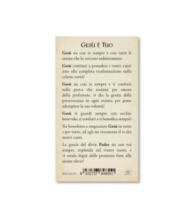 Confezione da 50 pezzi di: Santino in carta acquerello di San Pio - FORMATO Cm 6,5 X 11