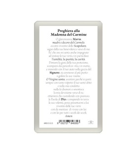 Confezione da 25 pezzi di: Santino Plastificato della Madonna del Carmine - FORMATO Cm 7 X 11,5