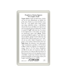 Confezione da 25 pezzi di: Santino Plastificato della Madonna dei Nodi - FORMATO Cm 7 X 11,5