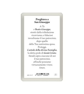 Confezione da 25 pezzi di: Santino Plastificato di San Giuseppe - FORMATO Cm 7 X 11,5