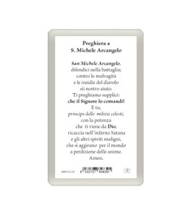 Confezione da 25 pezzi di: Santino Plastificato di San Michele - FORMATO Cm 7 X 11,5