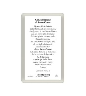 Confezione da 25 pezzi di: Santino Plastificato del Sacro Cuore di Gesù - FORMATO Cm 7 X 11,5