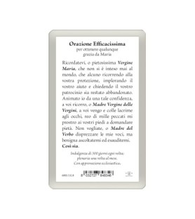 Confezione da 25 pezzi di: Santino Plastificato della Madonna Miracolosa - FORMATO Cm 7 X 11,5