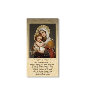 Pacchetto da 100 Tavola Benedizione raffigurante la Madonna col Bambino in oro a caldo - FORMATO Cm 12 X 22