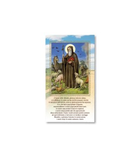 Pacchetto da 100 Tavola Benedizione raffigurante Sant'Antonio Abate in oro digitale - FORMATO Cm 12 X 22