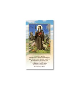 Pacchetto da 100 Tavola Benedizione raffigurante Sant'Antonio Abate in oro digitale - FORMATO Cm 12 X 22