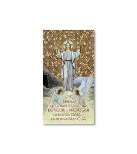 Pacchetto da 100 Cartoncino Benedizioni con Gesù Risorto in oro a caldo - FORMATO Cm 12 X 22