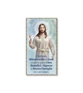 Pacchetto da 100 Cartoncino Benedizioni raffigurante Gesù Risorto in oro digitale - FORMATO Cm 12 X 22 - FINO ESAURIMENTO SCORTE