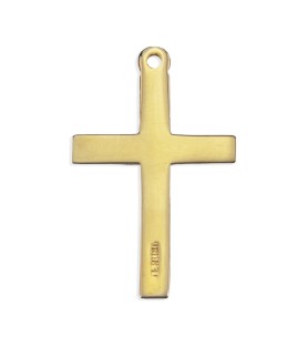 Collana con croce in Argento 925 e finitura placcata in oro 16 Kt - FORMATO Cm 51 X 55