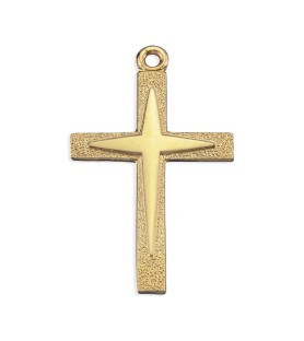 Collana con croce in Argento 925 e finitura placcata in oro 16 Kt - FORMATO Cm 51 X 55