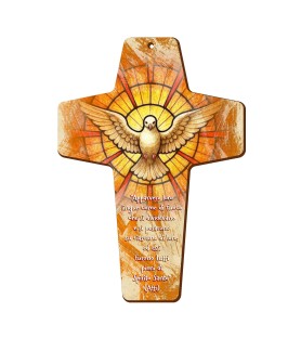 Croce in MDF con simbologia della Cresima - FORMATO Cm 10 X 14,8
