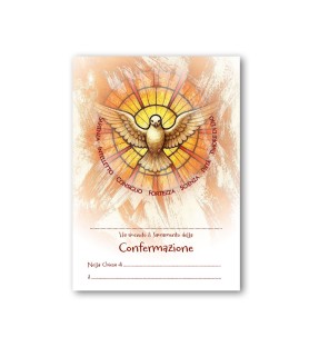 Croce in MDF con simbologia della Cresima - FORMATO Cm 10 X 14,8