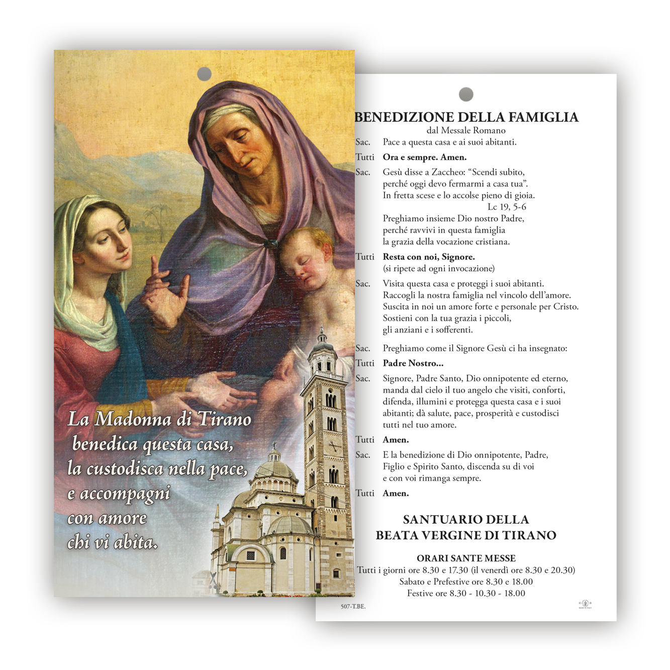 Cartoncino Benedizione personalizzabile fronte/retro