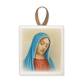 Piastrella in ceramica con immagine religiosa